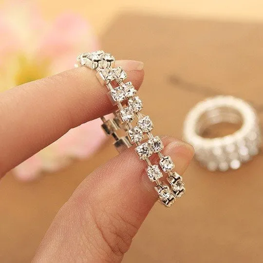 Elastic Rhinestone Crystal Toe Ring