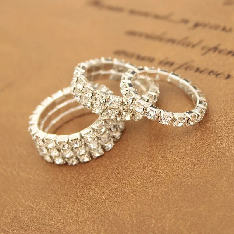 Elastic Rhinestone Crystal Toe Ring