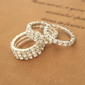 Elastic Rhinestone Crystal Toe Ring