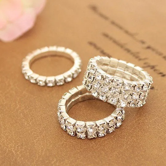 Elastic Rhinestone Crystal Toe Ring
