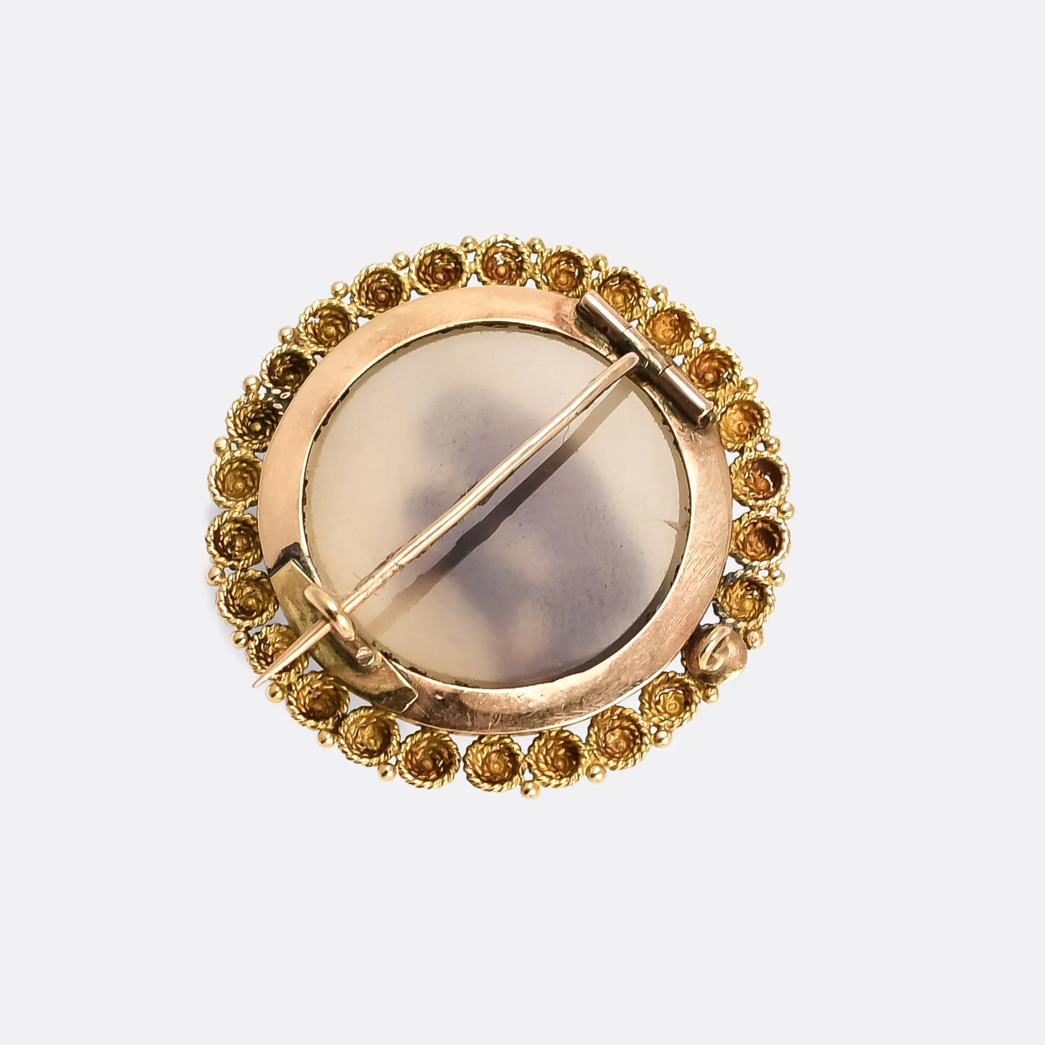 Etruscan Revival "The Struggle For True Love" Cameo Brooch