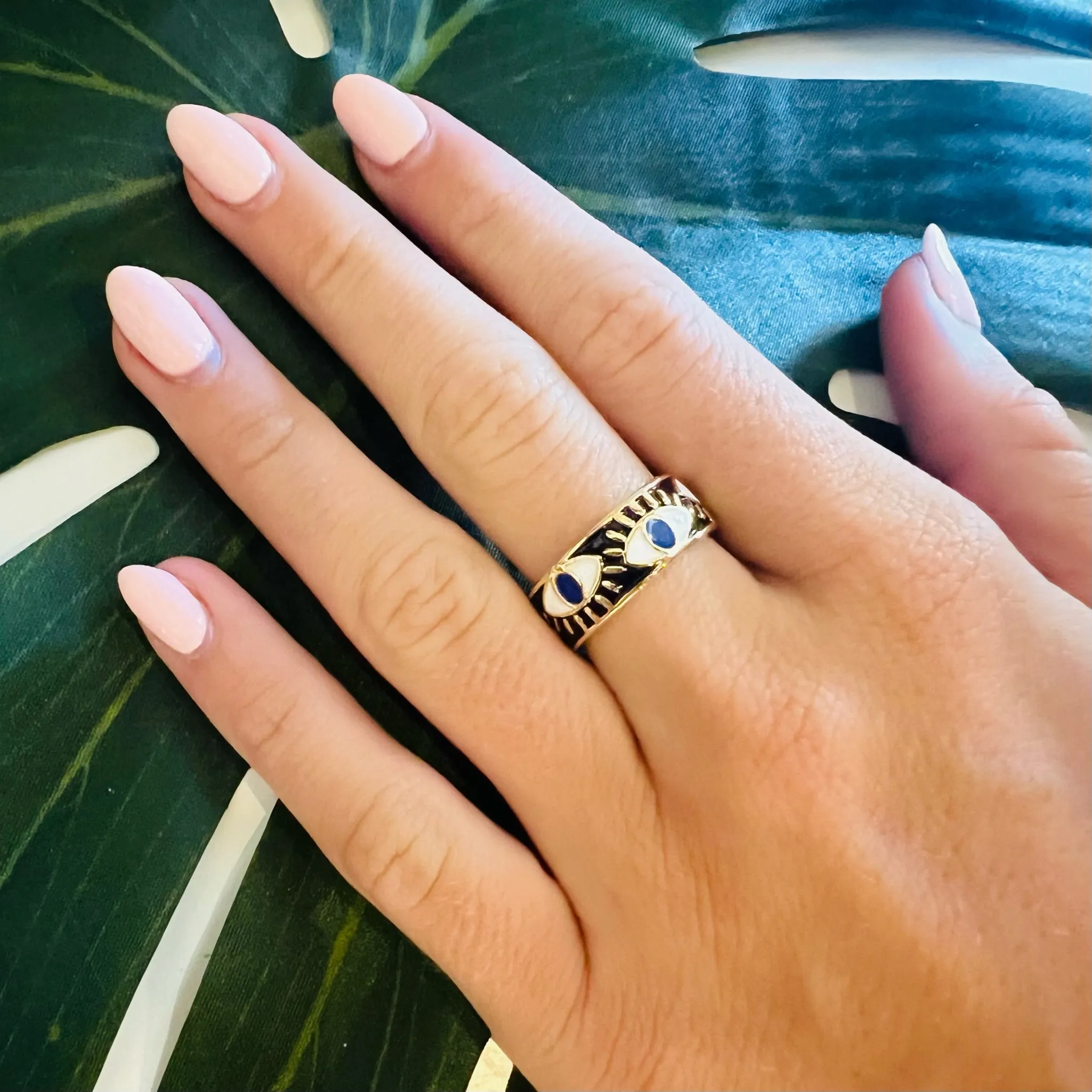 Evil Eye Band Ring Black