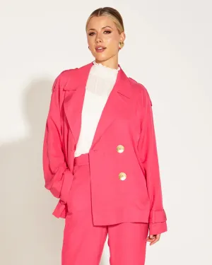 Fate & Becker - One And Only Oversized Blazer - Hot Pink