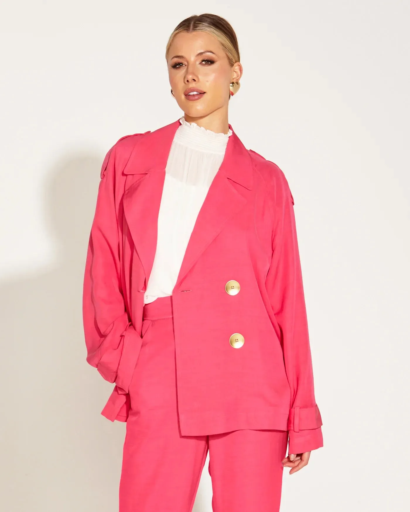 Fate & Becker - One And Only Oversized Blazer - Hot Pink