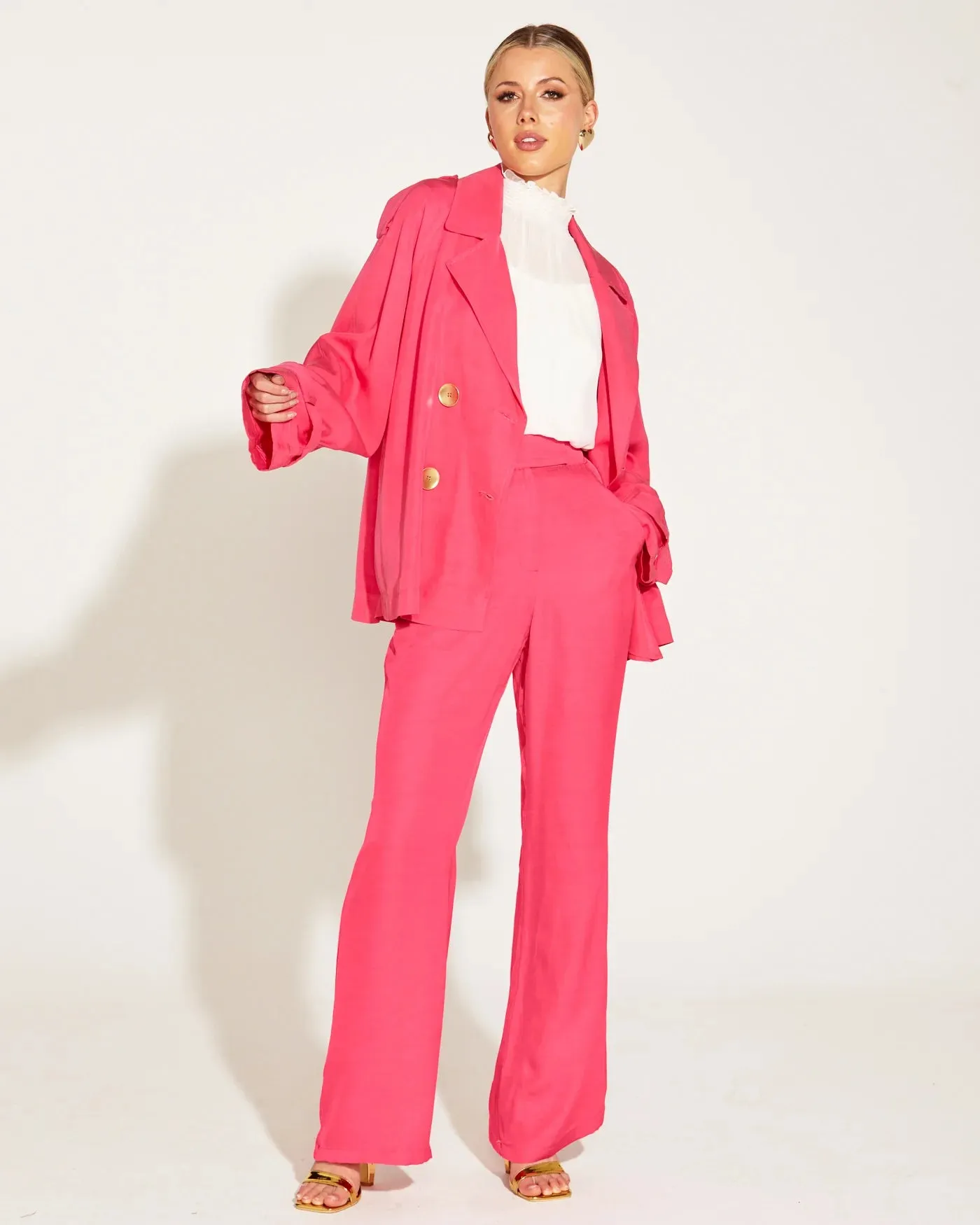 Fate & Becker - One And Only Oversized Blazer - Hot Pink