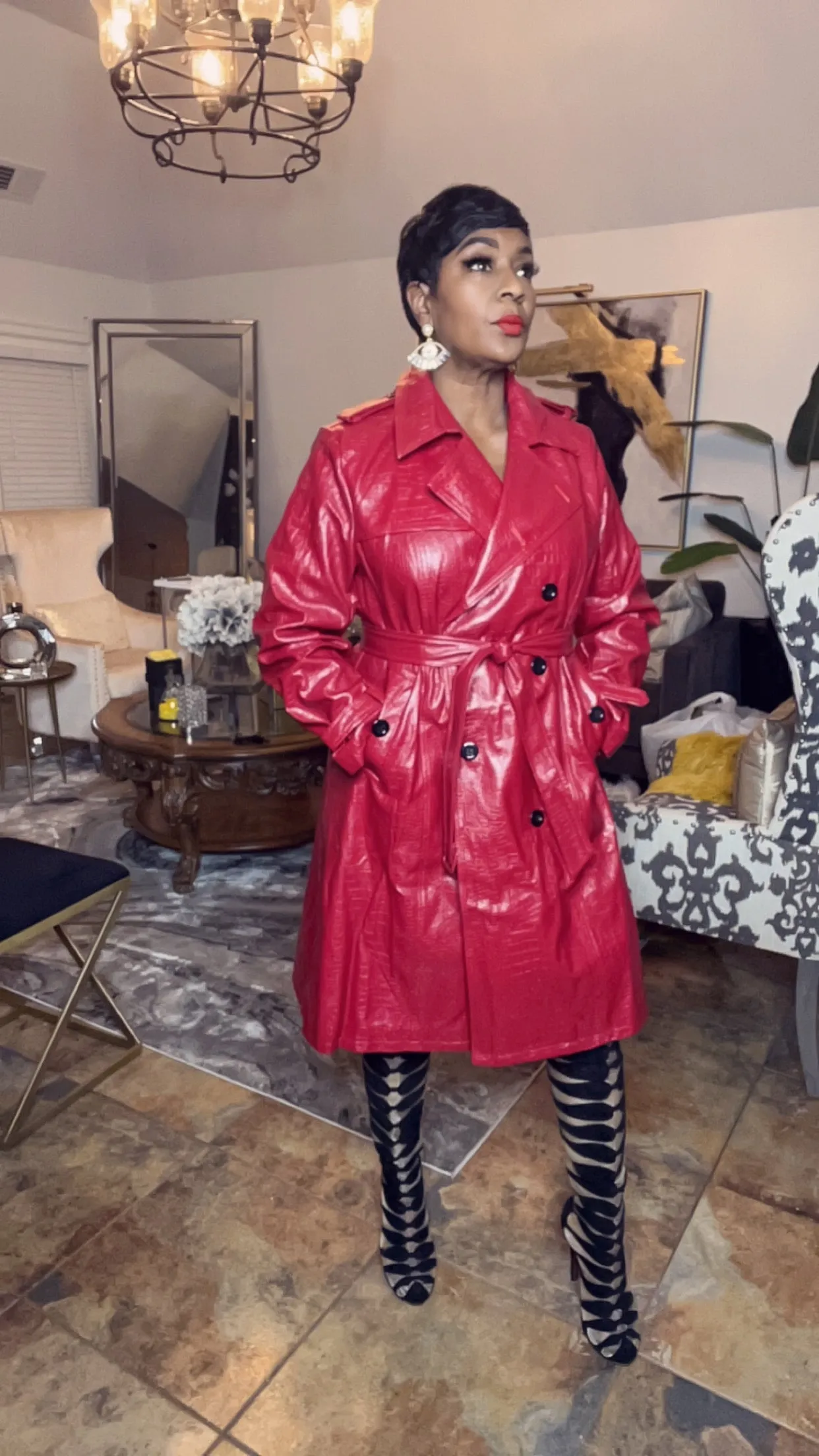 Faux trench coat