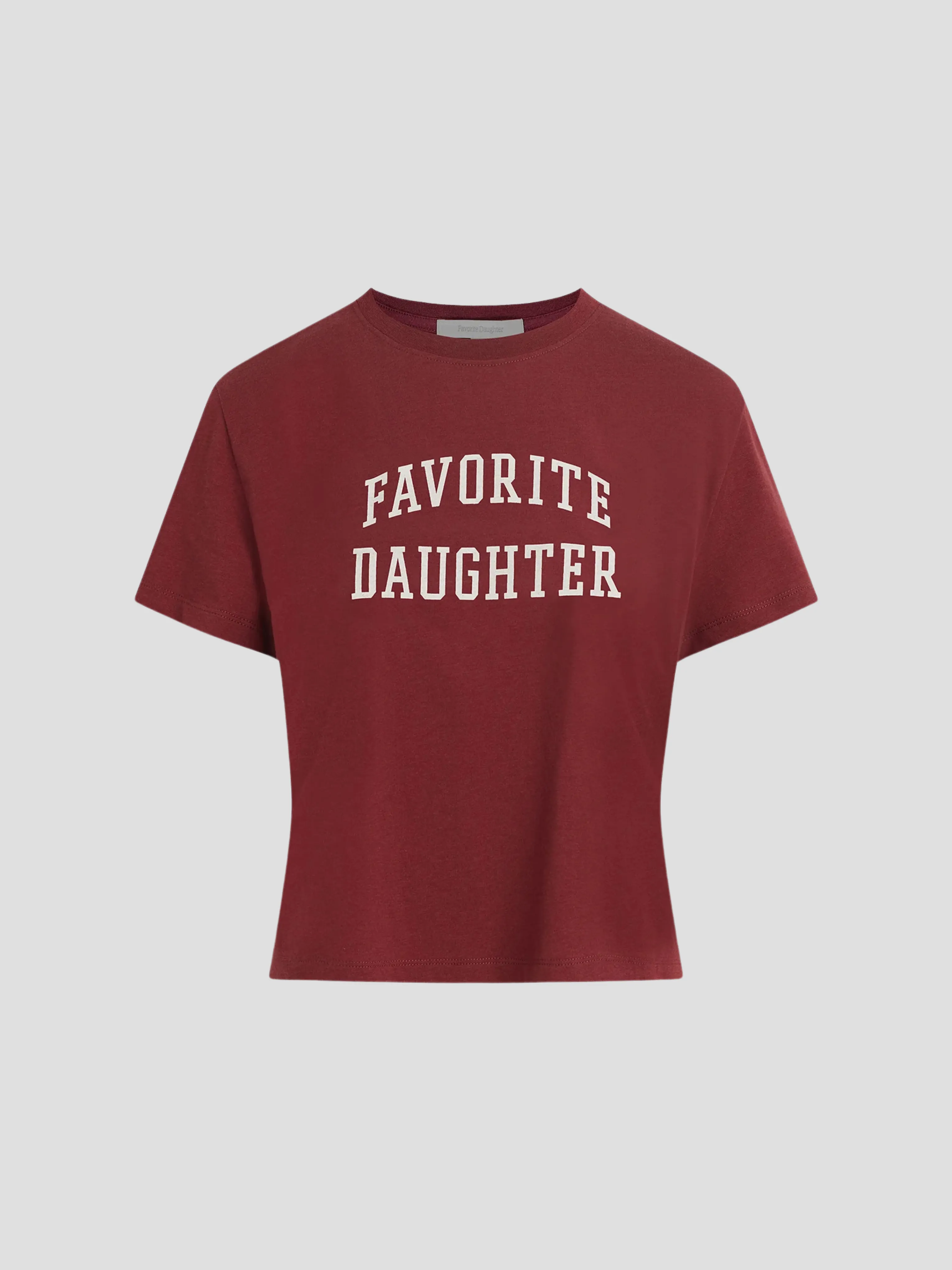 Favorite Daughter Crop Collegiate Tee in Burgundy