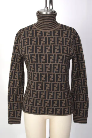 Fendi Zucca Virgin Wool Turtleneck