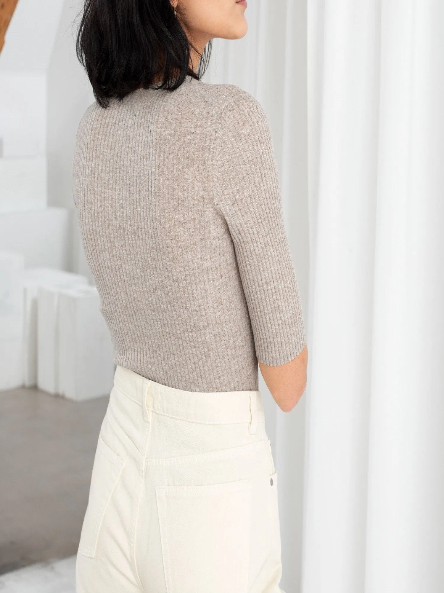 Fitted Cotton Blend Cardigan