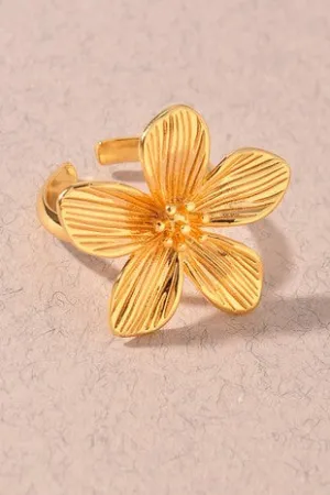 Flower Metal Adjustable Ring