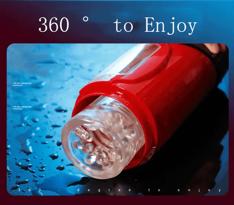 Free telescopic male masturbation cup that rotates into a vaginal vibrator