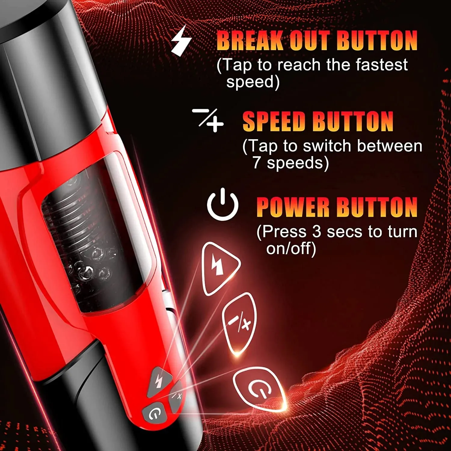 Free telescopic male masturbation cup that rotates into a vaginal vibrator