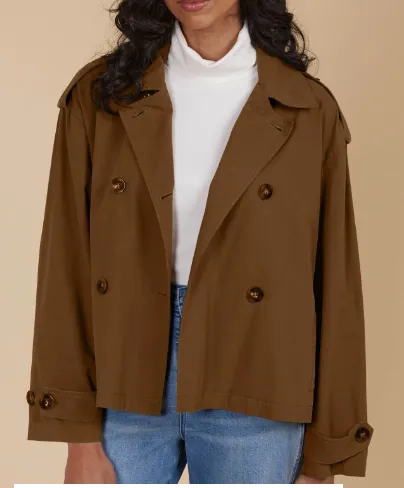 Freya Crop Trench - Toffee