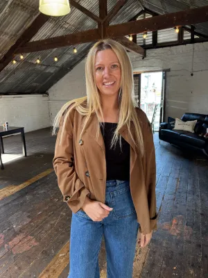 Freya Crop Trench - Toffee