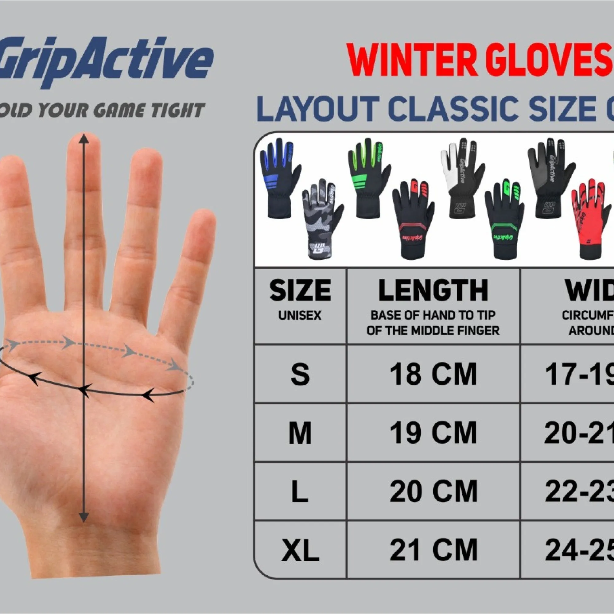Full Finger Cycling Gloves - Grey