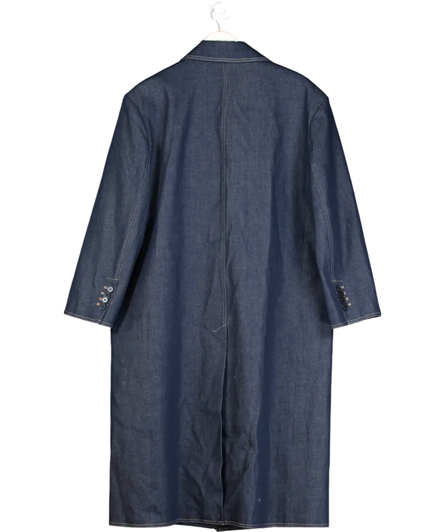 GANT Blue Denim Oversized Overcoat UK L