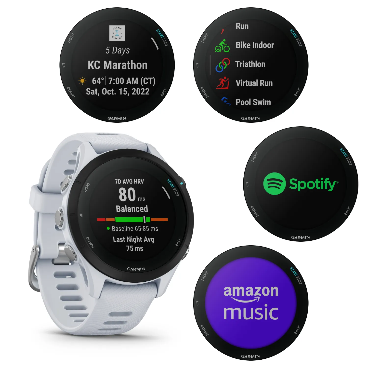 Garmin Forerunner 255 Series GPS Smartwatch, 46 mm or 41 mm with Wearable4U Bundle