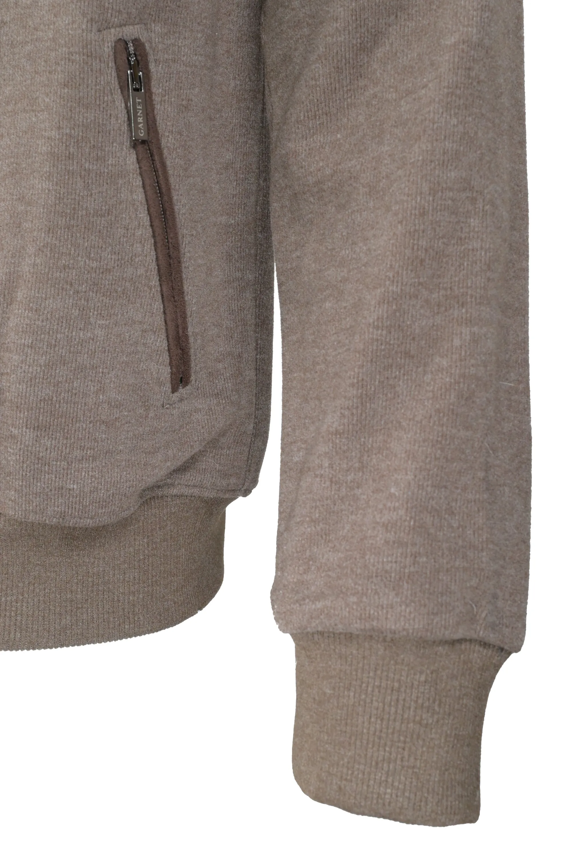 Garnet Full Zip Sweater - Brown