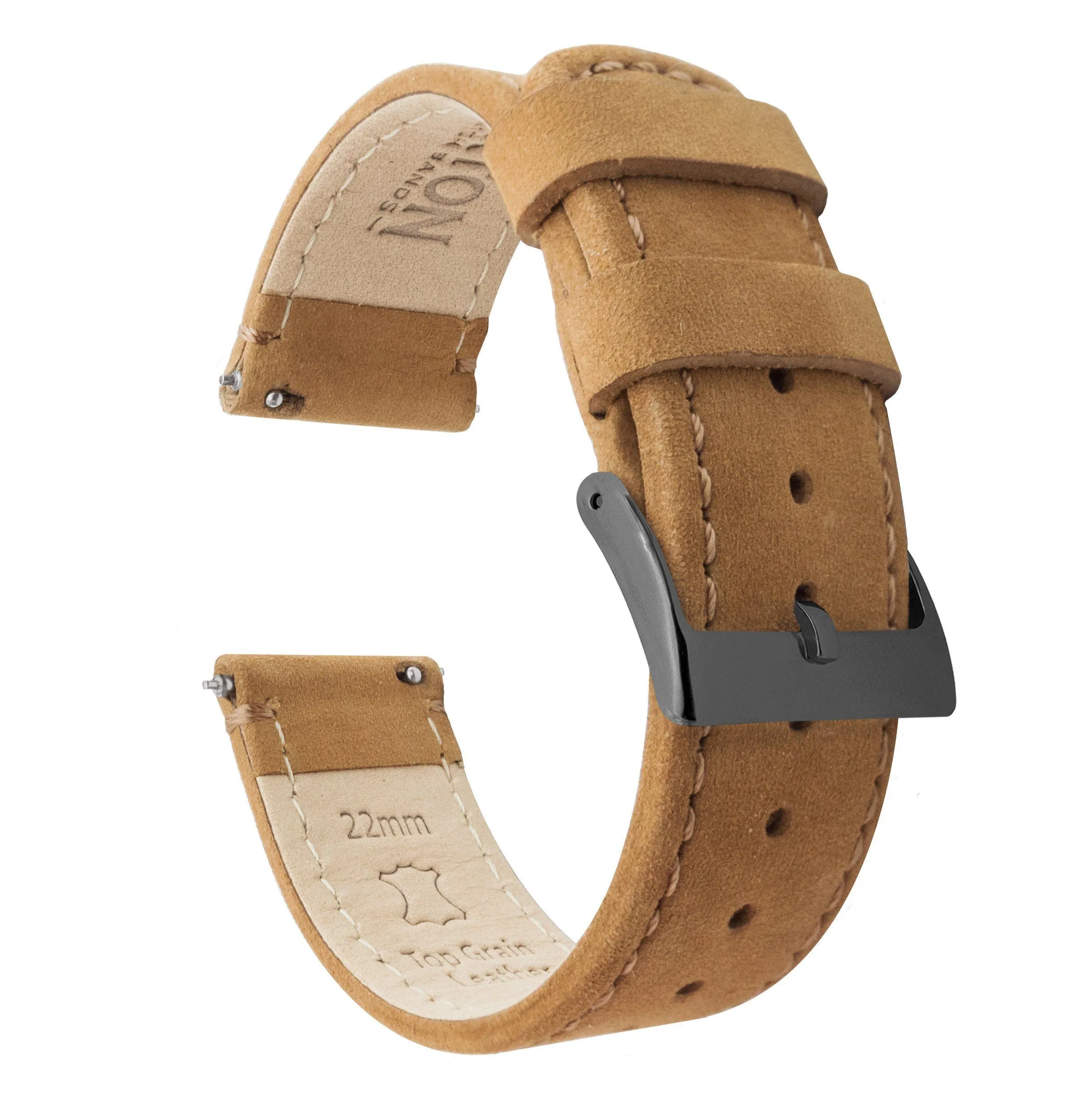 Gingerbread Brown Leather Quick Release Watch Band