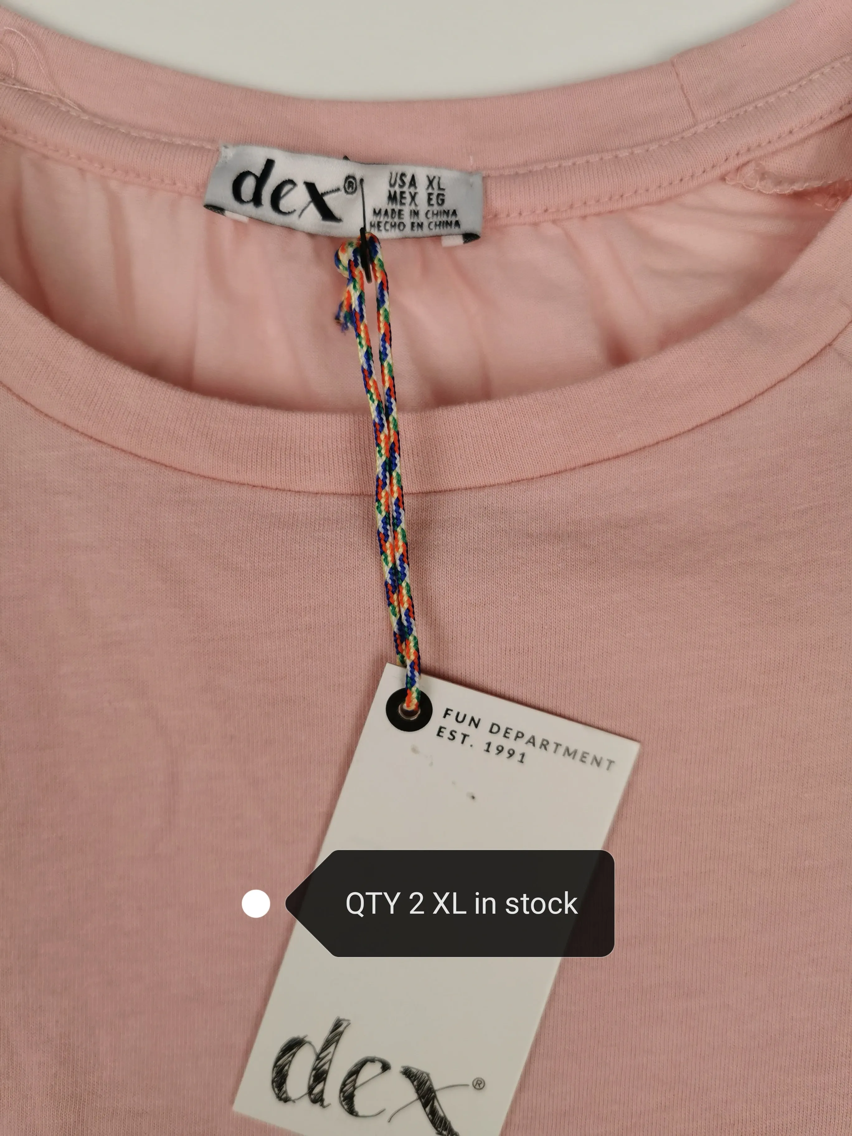 GIRL SIZE EXTRA LARGE (14 YEARS) - DEX Kids, Boho T-Shirt, Soft Pink NWT B54