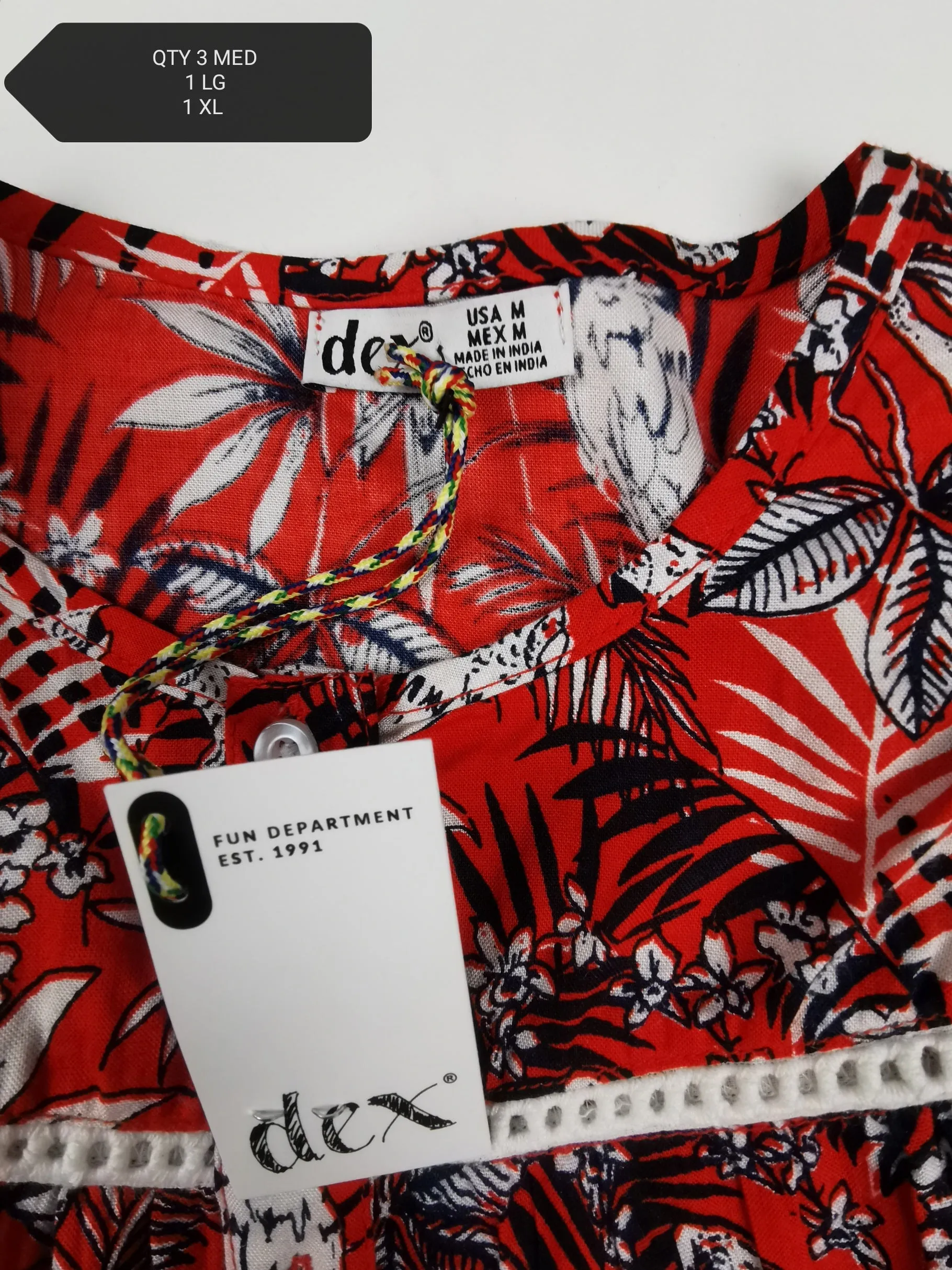 GIRL SIZE(S) MEDIUM (10 YEARS) & LARGE (12 YEARS) - DEX Kids, Flutter Sleeve, Boho Dress Top NWT B46