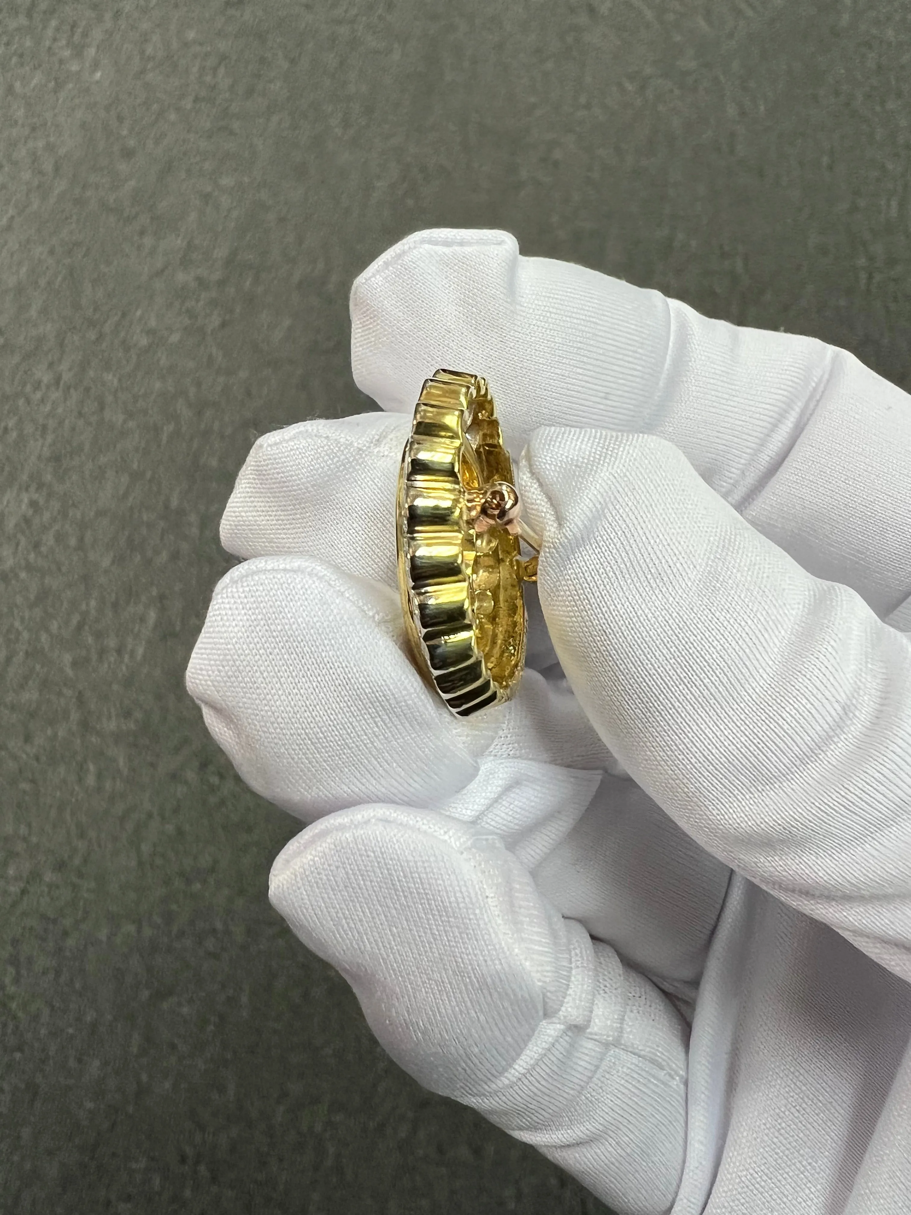 Gump’s Diamond 18k Yellow Gold Brooch By Ron McNamer