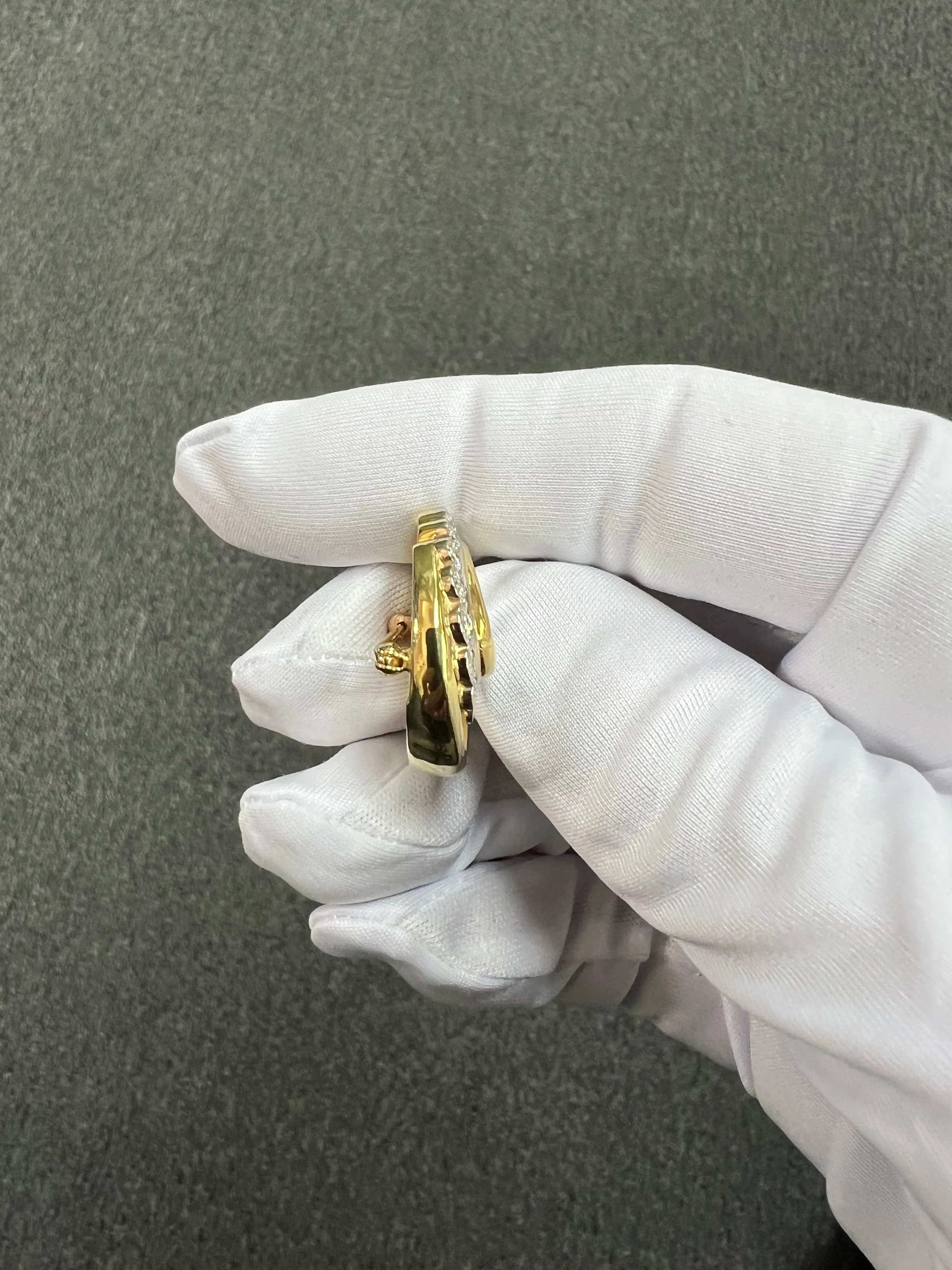 Gump’s Diamond 18k Yellow Gold Brooch By Ron McNamer