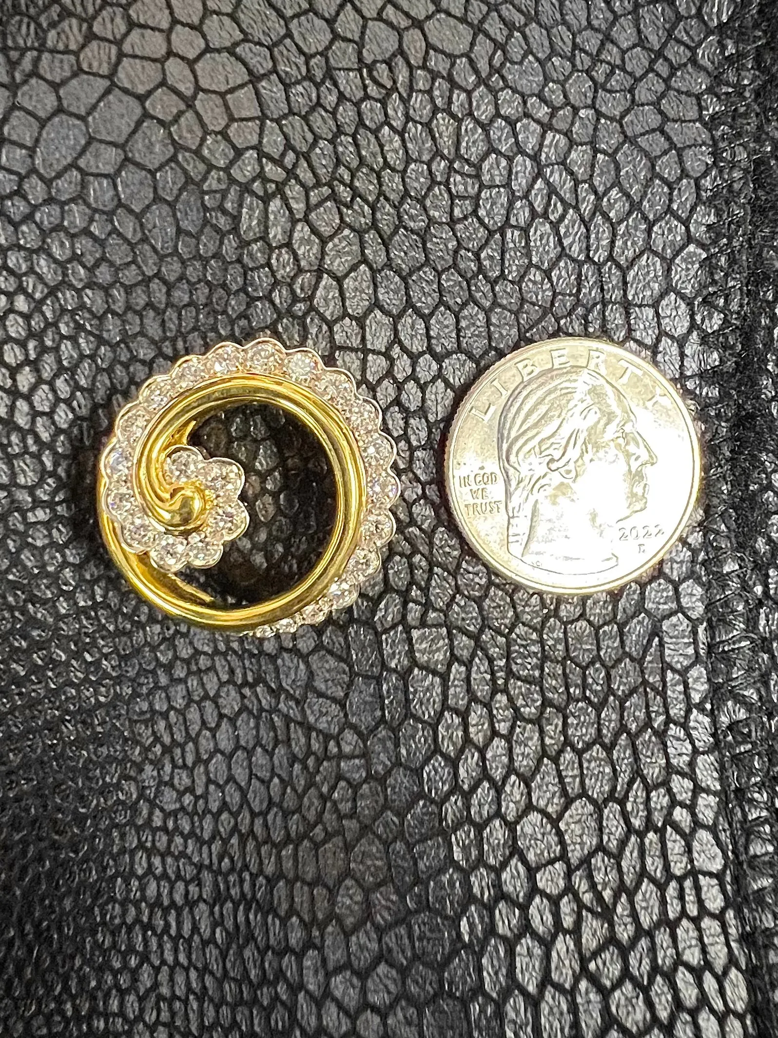 Gump’s Diamond 18k Yellow Gold Brooch By Ron McNamer