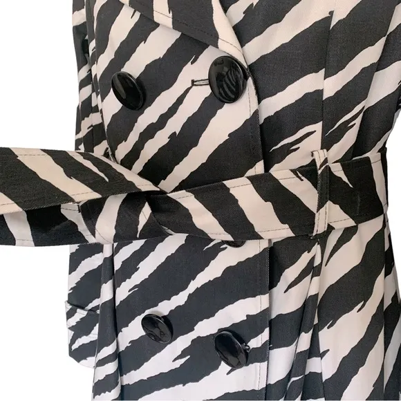 Helene Berman London Zebra Print Trench Coat