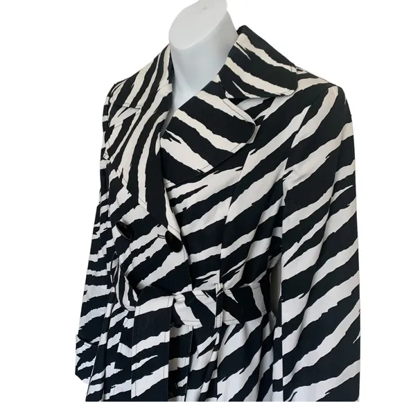 Helene Berman London Zebra Print Trench Coat