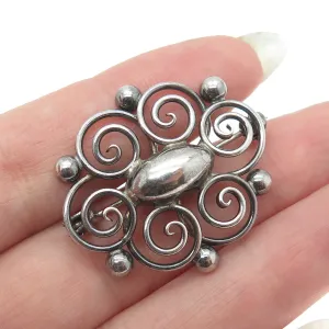 HERMAN SIERSBOL 925 Sterling Silver Antique Denmark Ornate Pin Brooch