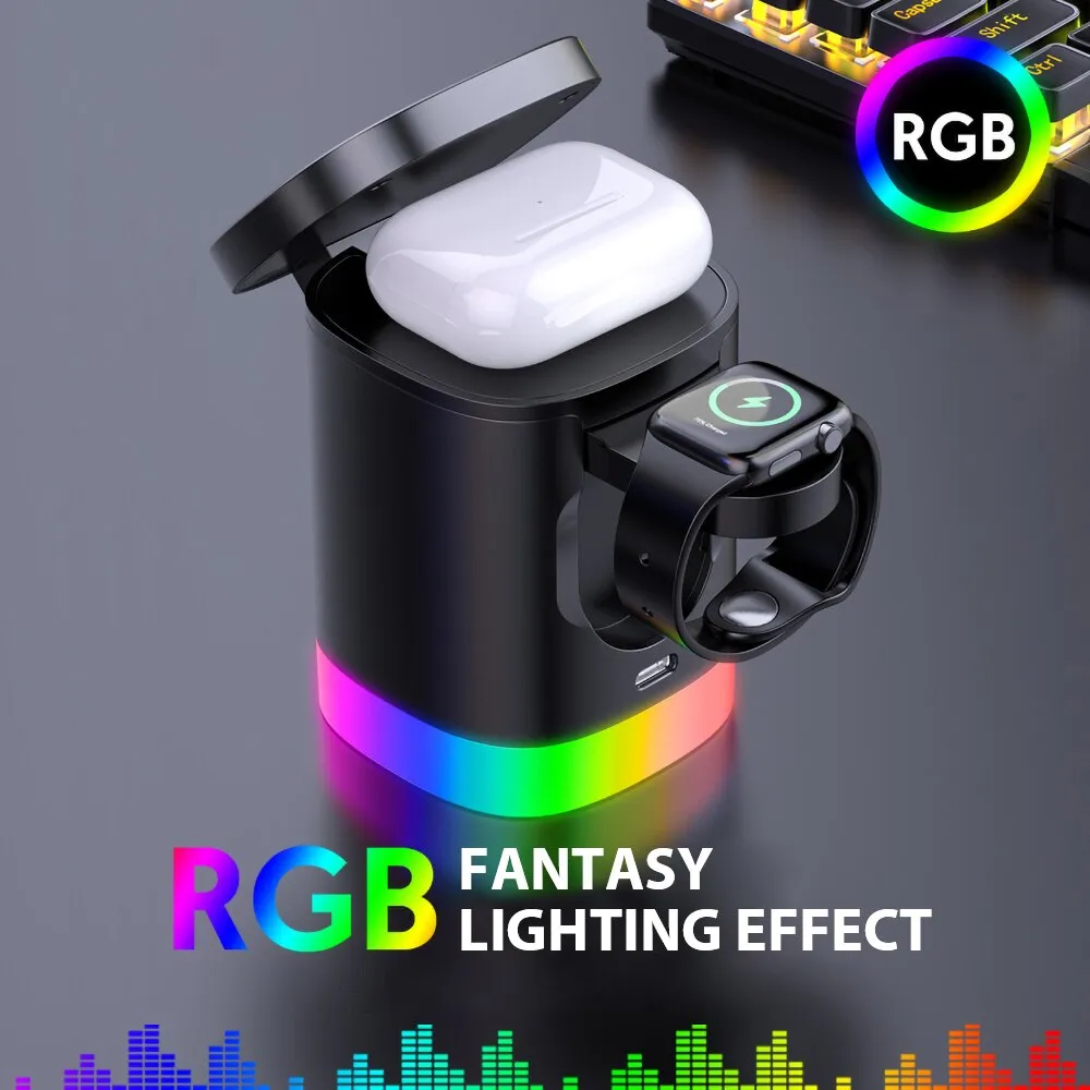 HexHub™ - 4-in-1 MagSafe Wireless Fast Charging Dock With RGB Lighting