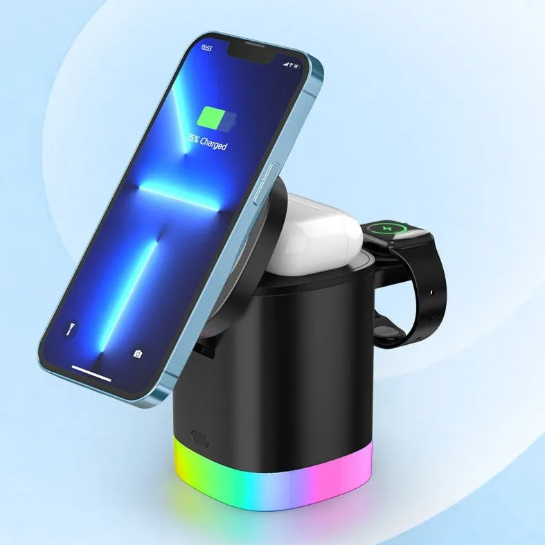 HexHub™ - 4-in-1 MagSafe Wireless Fast Charging Dock With RGB Lighting