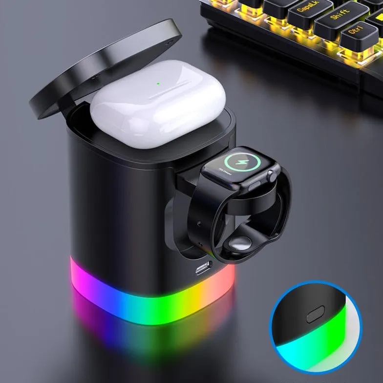 HexHub™ - 4-in-1 MagSafe Wireless Fast Charging Dock With RGB Lighting