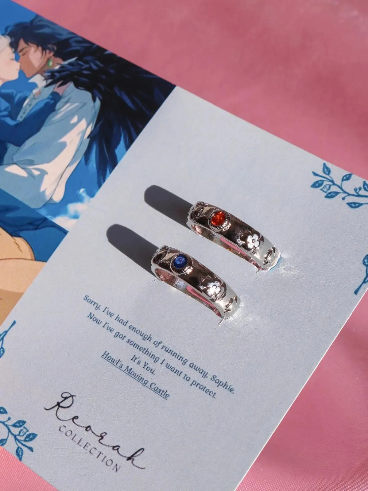 Howl's Moving Chateau Rings, Couple Ring Set, Anime Rings