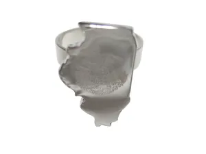 Illinois State Map Shape and Flag Design Adjustable Size Fashion Ring