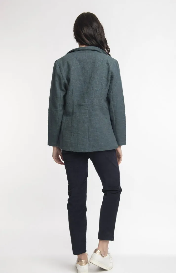 Ingrid Cotton Blazer by Orientique in Mediterranean