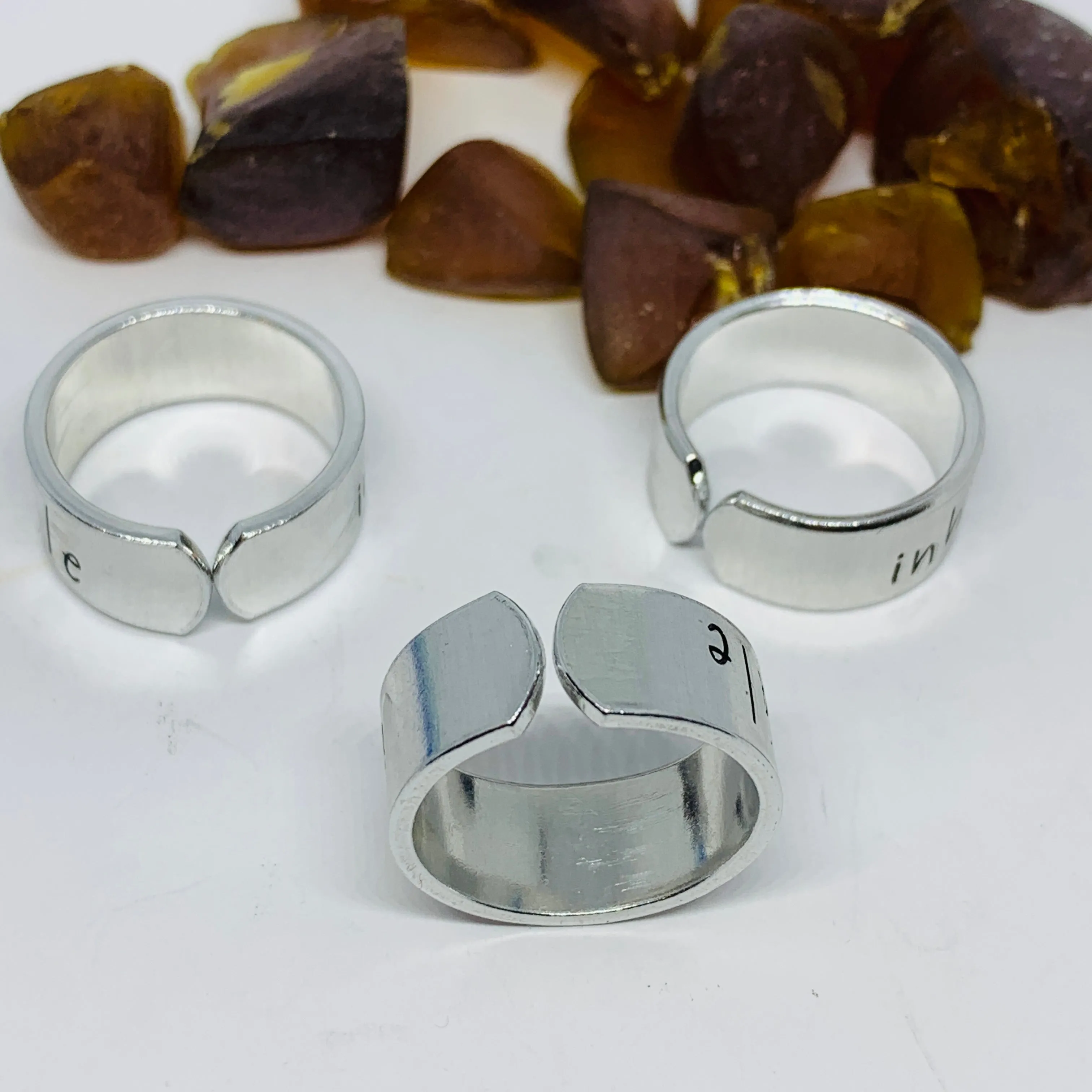 Inhale Exhale Hand Stamped Ring | Dispensary Pot Ring | Stamped Metal Cuff Ring | Marijuana Friendly | Pothead Jewelry | Weed Cannabis