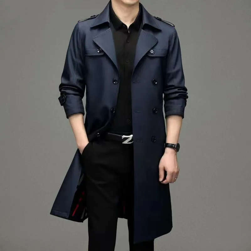 INSTOCK-Long knee-length trench coat for men