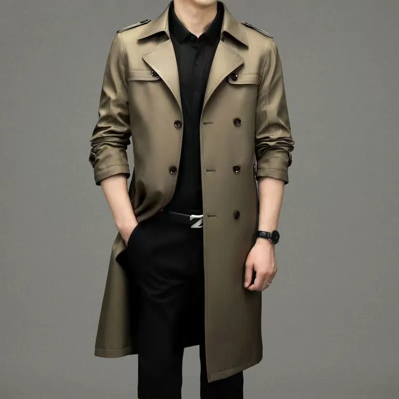 INSTOCK-Long knee-length trench coat for men