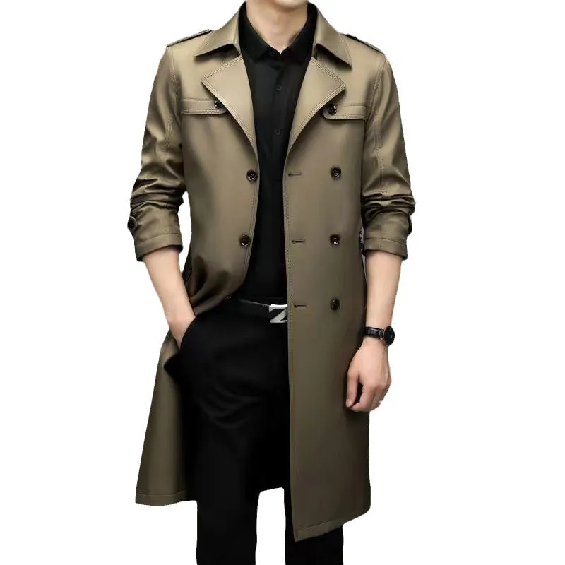 INSTOCK-Long knee-length trench coat for men