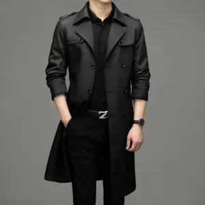 INSTOCK-Long knee-length trench coat for men