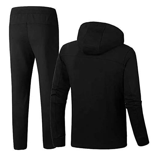 INVACHI Mens Academy Athletic Tracksuit Full Zip Running Jogging Sports Active Wear Jacket and Pants Set (Grey 08, XX-Larg)