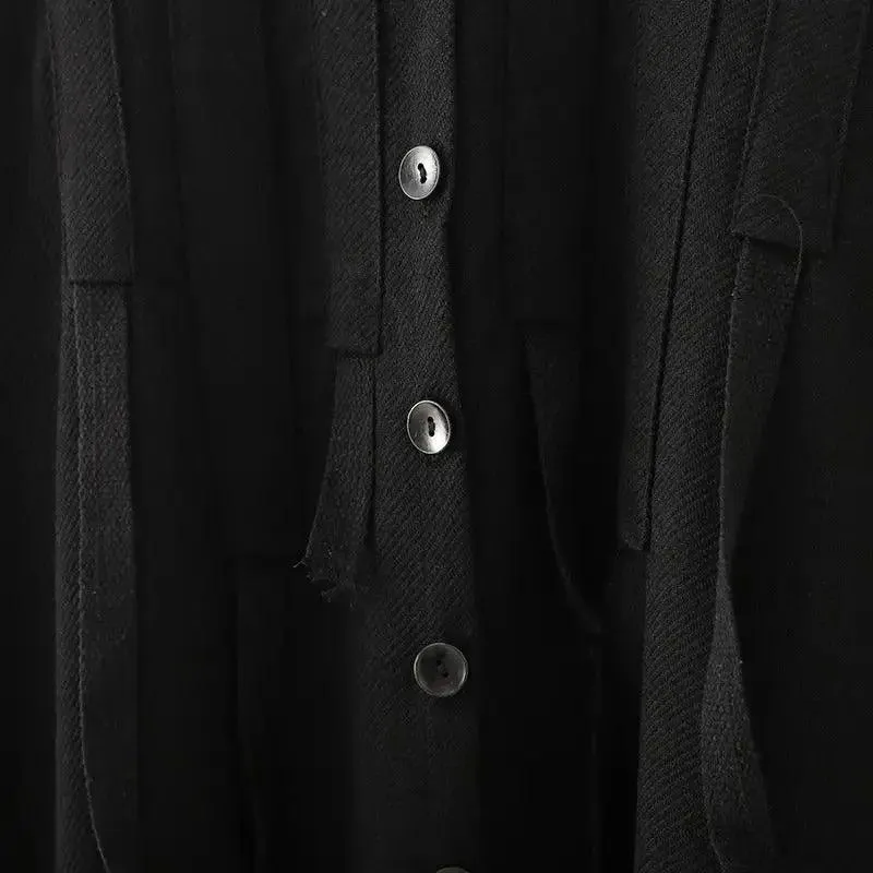 Irregular Single-Breasted Lapel Cotton Trench Coat