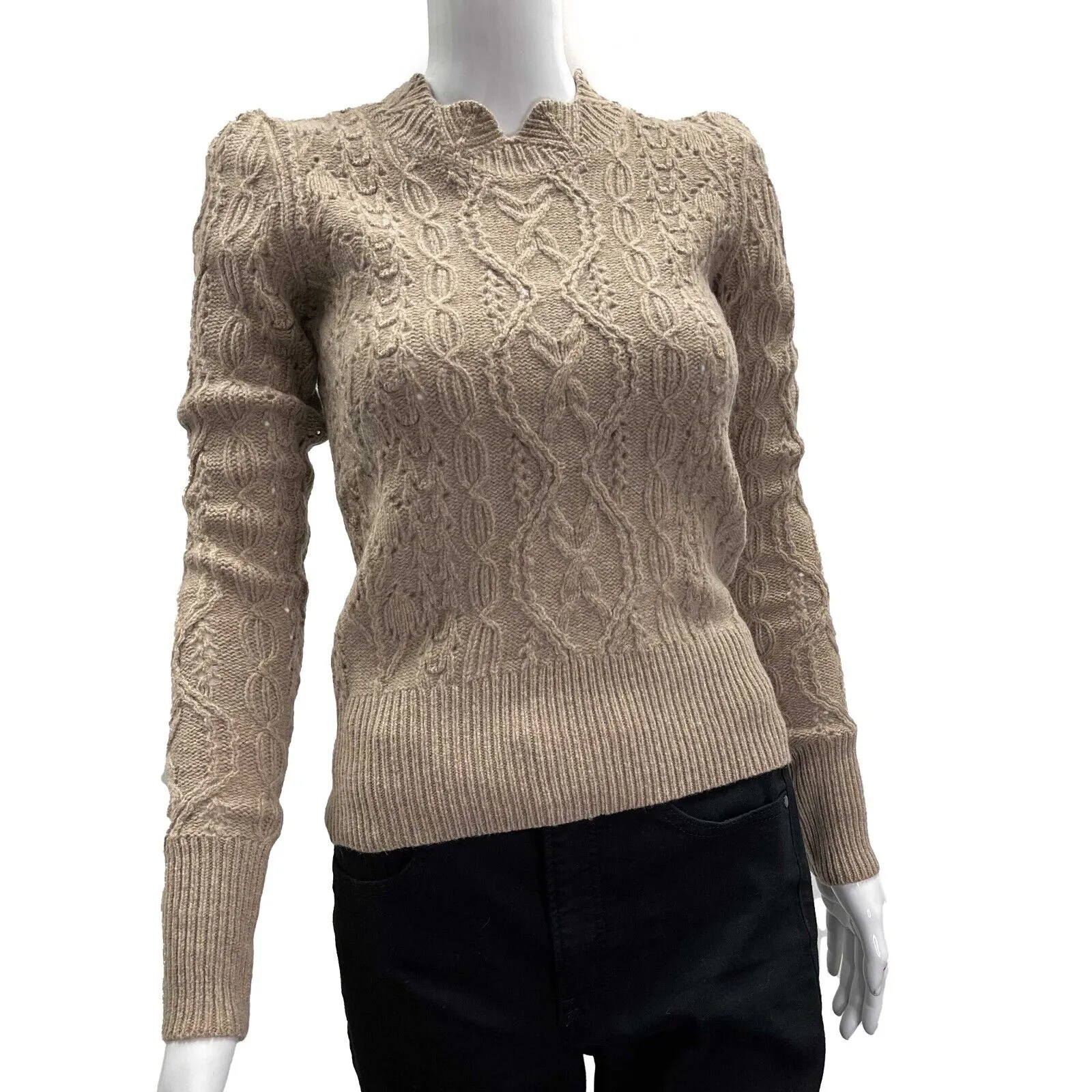 Isabel Marant NEW Emi Knitwear Wool Sweater Beige 34 US 2