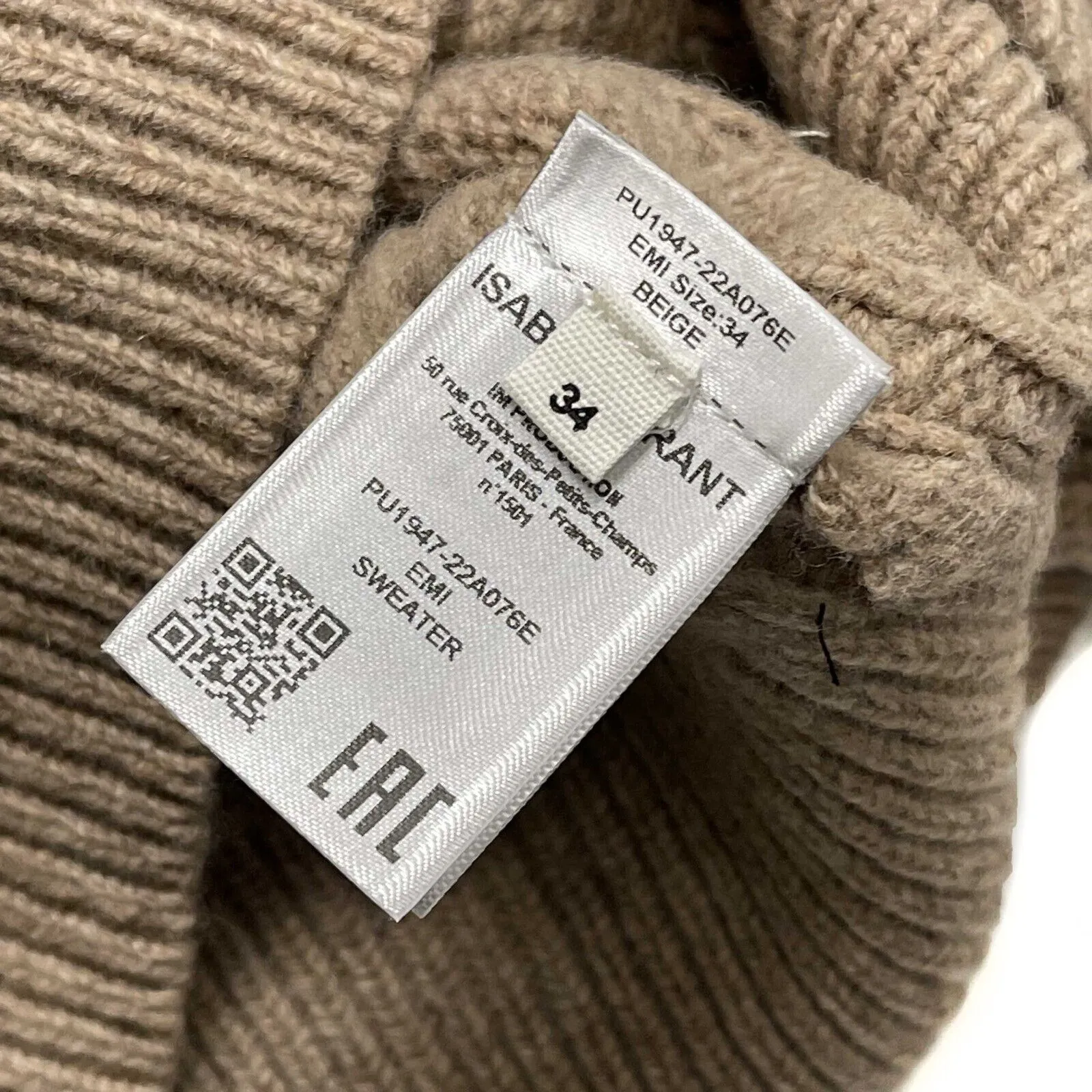 Isabel Marant NEW Emi Knitwear Wool Sweater Beige 34 US 2
