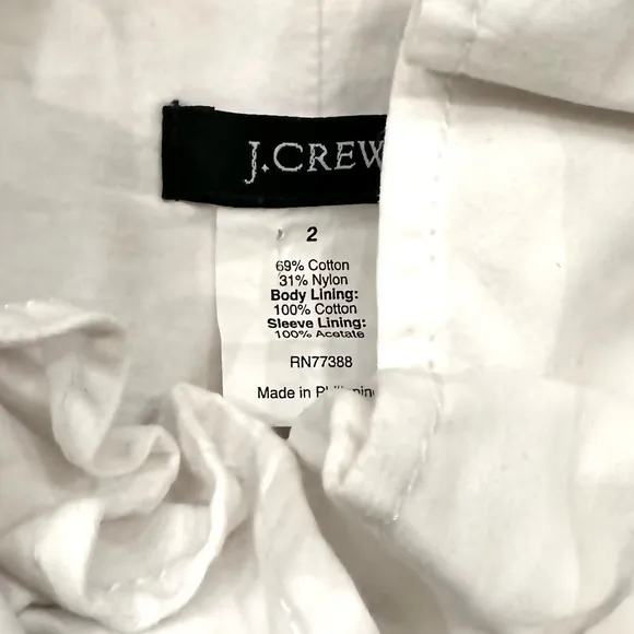J. CREW Ruffle (button-off) Collar Trench in White Cotton w Natural Buttons — 2