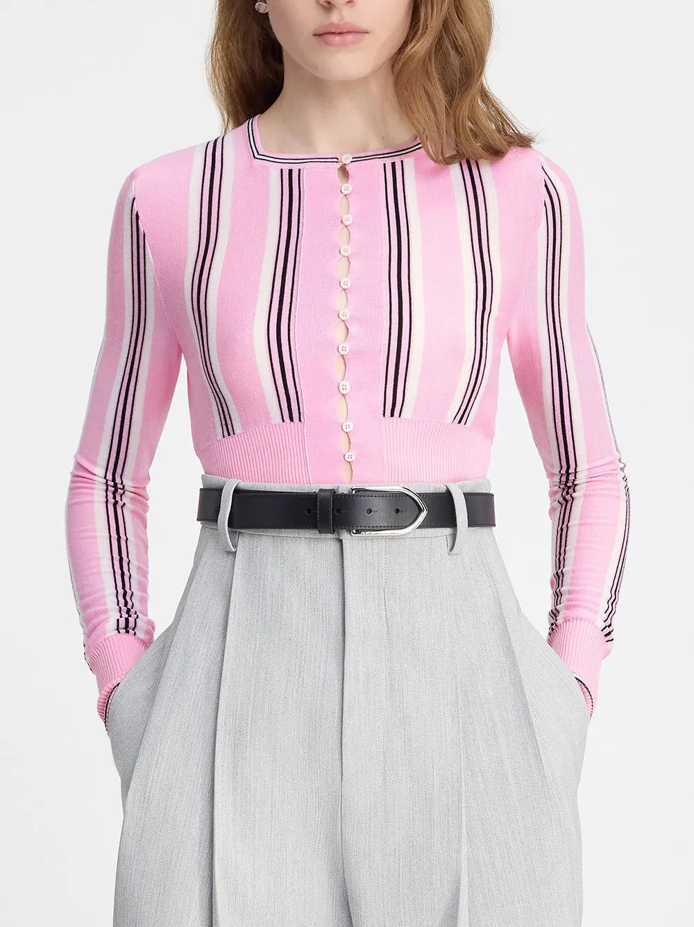Jacquemus The Spiaggia Cardigan in Multi-Pink