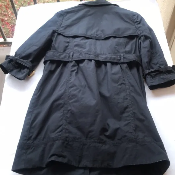 Juicy Couture Vintage Y2k Trench Coat Military Black Gold Medium Girly Jacket M