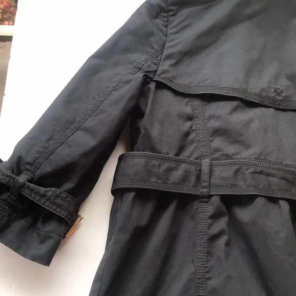 Juicy Couture Vintage Y2k Trench Coat Military Black Gold Medium Girly Jacket M